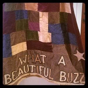 Patchwork adjustable OS skirt